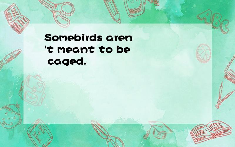 Somebirds aren't meant to be caged.