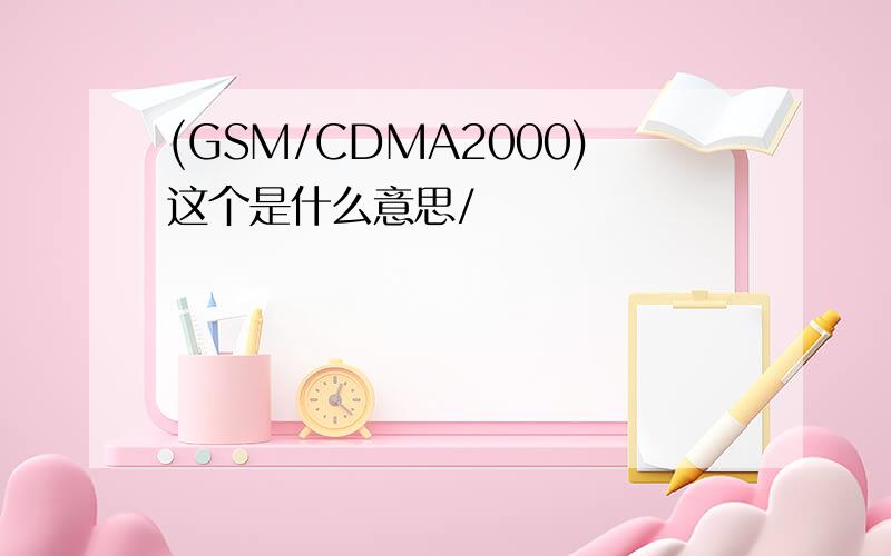 (GSM/CDMA2000)这个是什么意思/