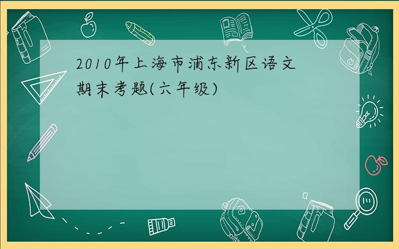 2010年上海市浦东新区语文期末考题(六年级)