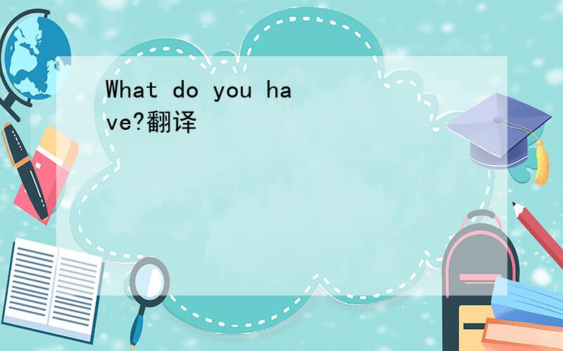 What do you have?翻译