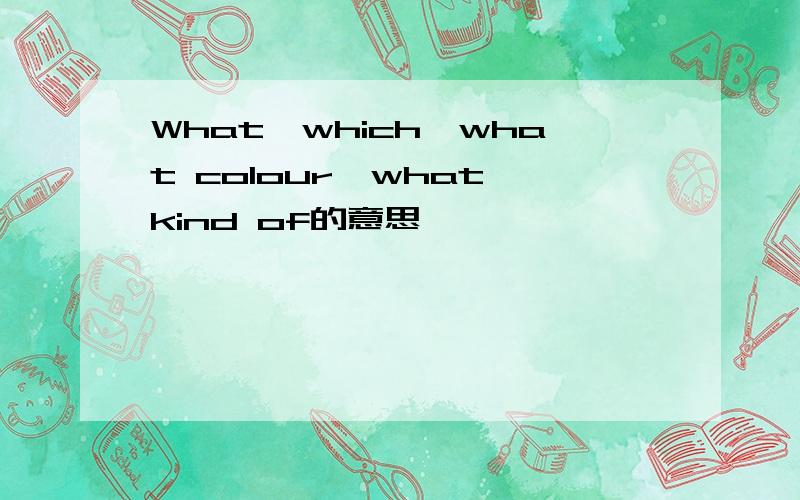 What、which、what colour、what kind of的意思