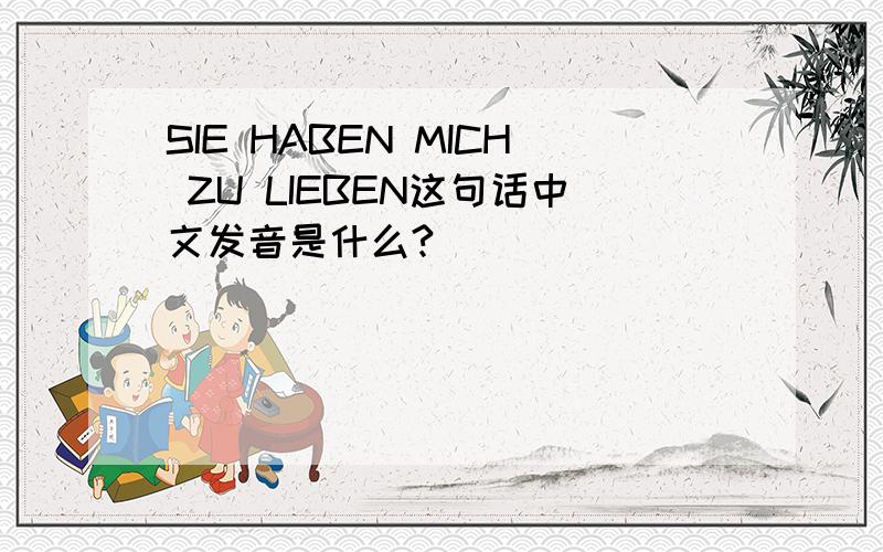 SIE HABEN MICH ZU LIEBEN这句话中文发音是什么?