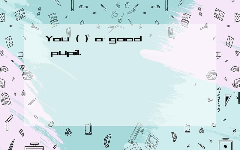 You ( ) a good pupil.